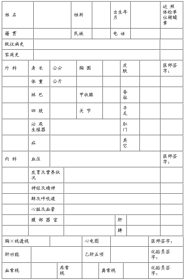 全面解析公务员体检项目表与健康检查流程